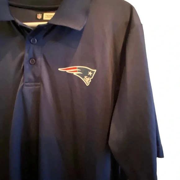 PATRIOTS MENS NAVY GOLF POLO SHIRT TOP SUMMER TEE BLUE CASUAL TOPS SIZE L LARGE - Picture 2 of 4